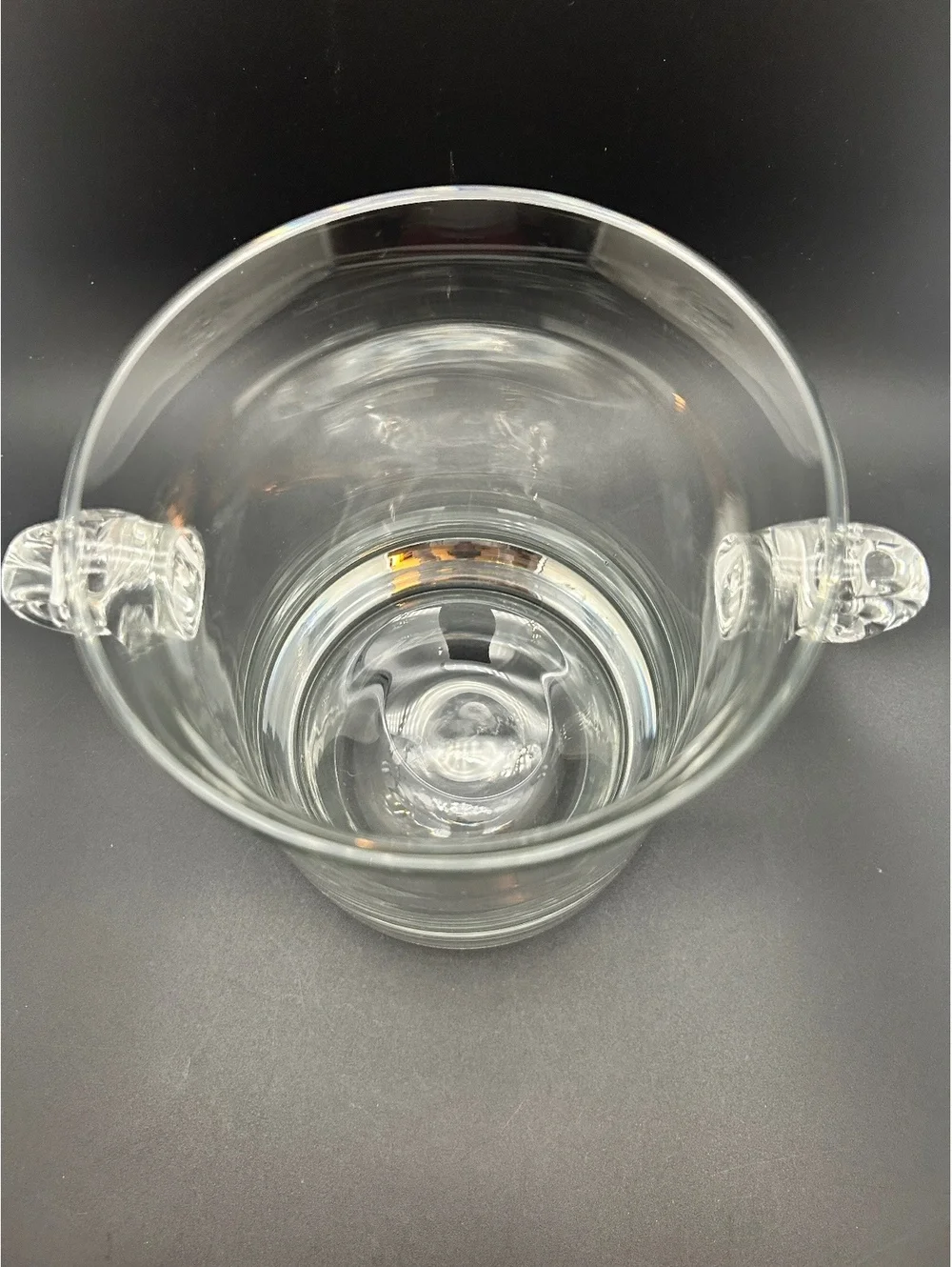 Elegant Clear Crystal Ice Bucket/Wine Chiller with Twisted Handles